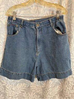 Women's Vintage 90s THE BLUES High-Waisted Denim Shorts Relaxed Mom Fit Blue